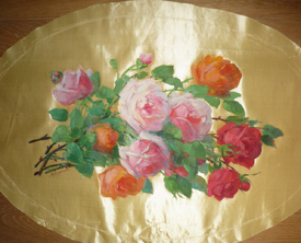 Oil on oval canvas by Adeline Hugonnard
